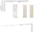 Electric Curtain Tracks, Automatic Curtains Opener Curtains Rod with Smart/Manual/Remote Control, Retractable Motorized Curtains Rod, Smart Curtains System for I-Rrail and U-Rail (Within 7.21FT)