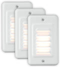 LEONLITE 120V LED Step Lights Indoor, 3000K Warm White, Low Watt Stair Light, Metal Faceplate with Bright White, Non-Dimmable, ETL Listed, Pack of 3