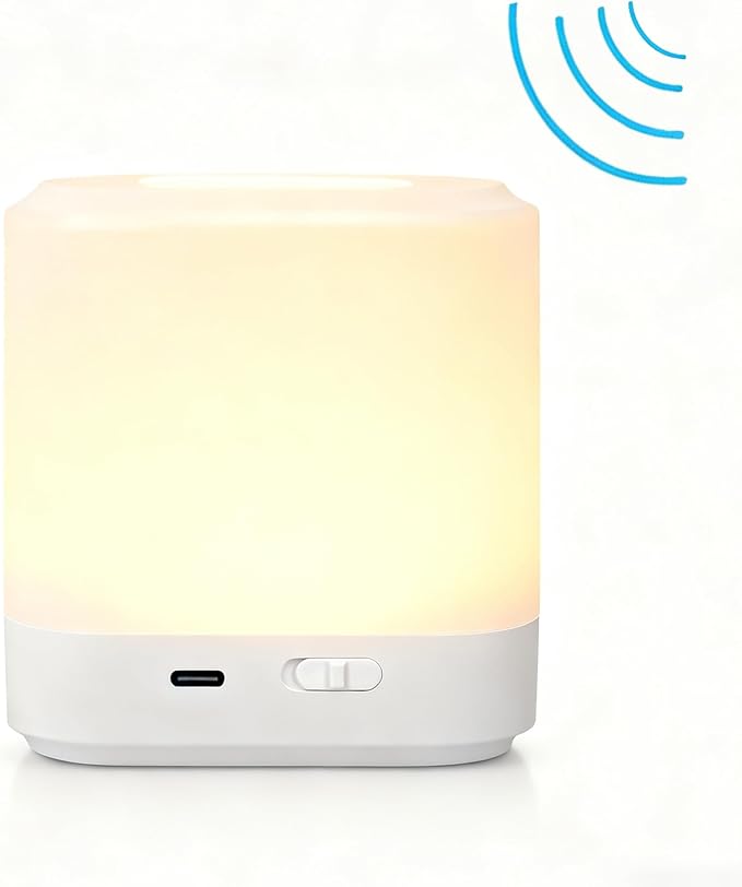 Touch Lamp for Nightstand,Speech Control Bedside Lamp Touch Control for Bedrooms,Smart Rechargeable Night Light,Eye Caring Battery Dimmable Night Lamp for Nursery Kids & Adult