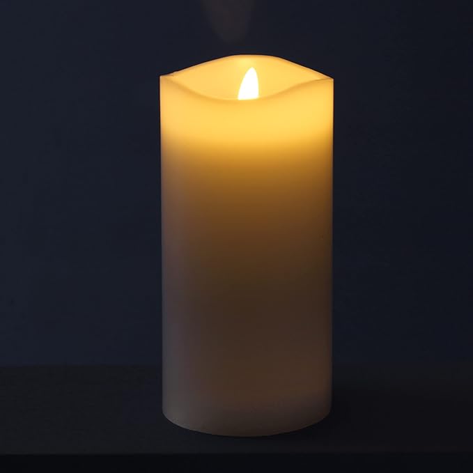 Stonebriar 6 Count Ivory Real Wax 3x6 Flameless LED Pillar Candles with Remote and Timer