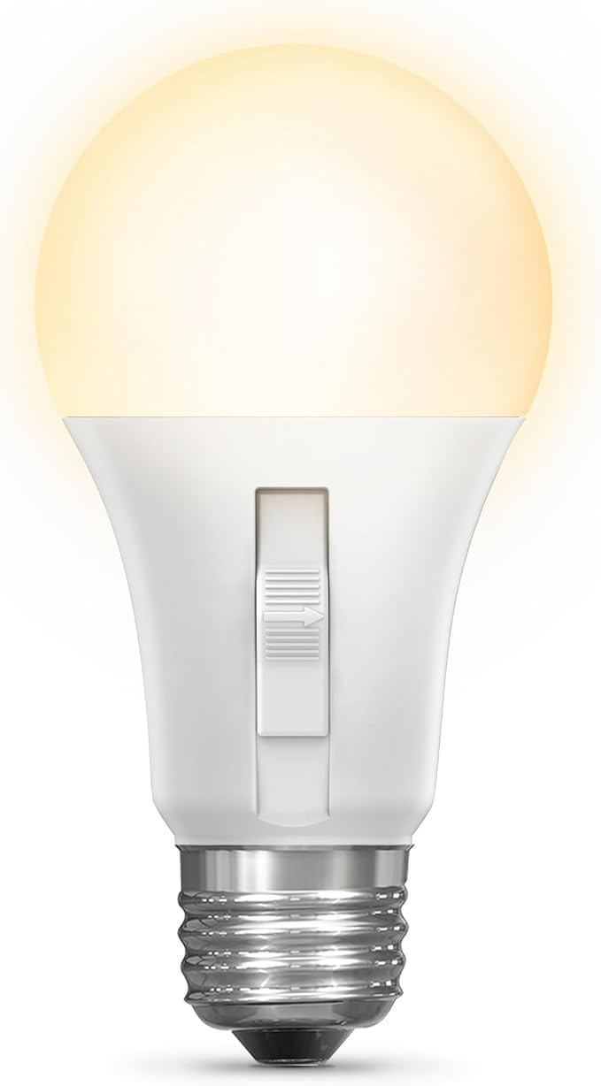 Feit Electric LED Dusk to Dawn Light Bulb, A21 100W Equivalent, 5CCT, Non-Dimmable, E26 Medium Base, 90 CRI, 1500 Lumens, Adjustable White, 15 Years Lifetime, OM100/5CCTCA/DD/LEDI
