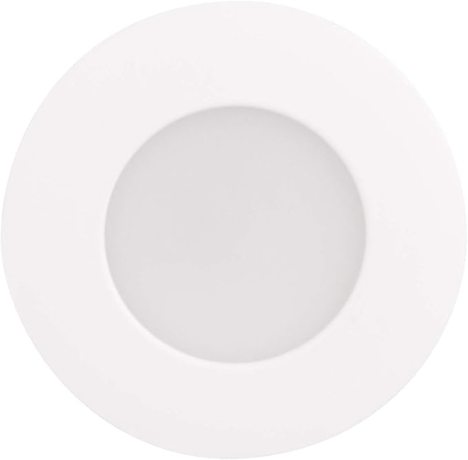 BAZZ WFDISK400WX4 Slim Disk Colors Smart Home Wi-Fi RGB LED Recessed Fixture Kit, Tunable, Dimmable, Alexa and Google Assistant Compatible, Damp Location, White. 4 Count, 4-in