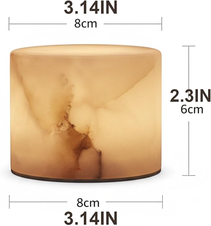 Marble Touch Light Onyx Stone Eye-Caring Type-C Dimmable Desk LED Bedside Table Lamp with Unique Peach Jade Texture Rechargeable Small Ambient Tap Night Lights Cordless for Bedroom Decor