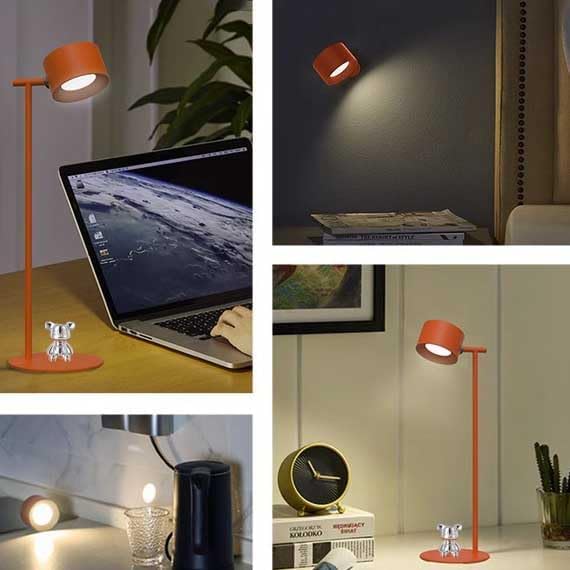 Eye Caring Table Lamp, LED Desk Lamp Dimmable Bedside Lamp with 3 Lighting Modes&3 Brightness Levels Touch Control USB Rechargeable Desk Light for Home Office Bedroom Reading Study Work (White)