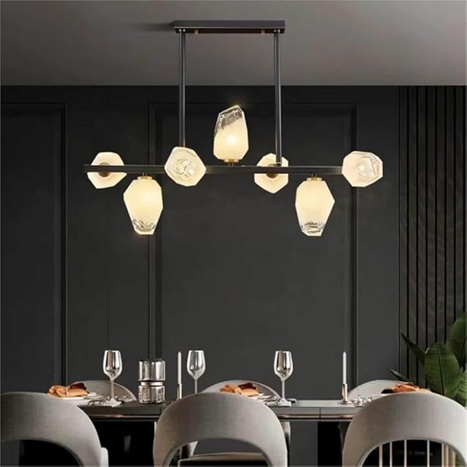 Pendant Lights Nordic Smart Home Decoration Pendant Light, Living Room Dining LED Indoor Lighting Fixtures,Elegant(Warm White,Blacks 7 Heads)