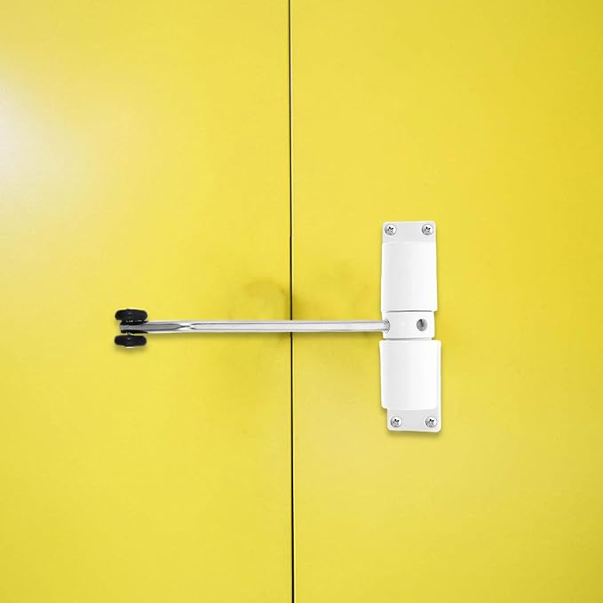 NUOBESTY Automatic Adjustable Spring Door Closer Silent Heavy Duty Aluminum Alloy for Home and Office with Pneumatic Mounting and Position Control Random Color