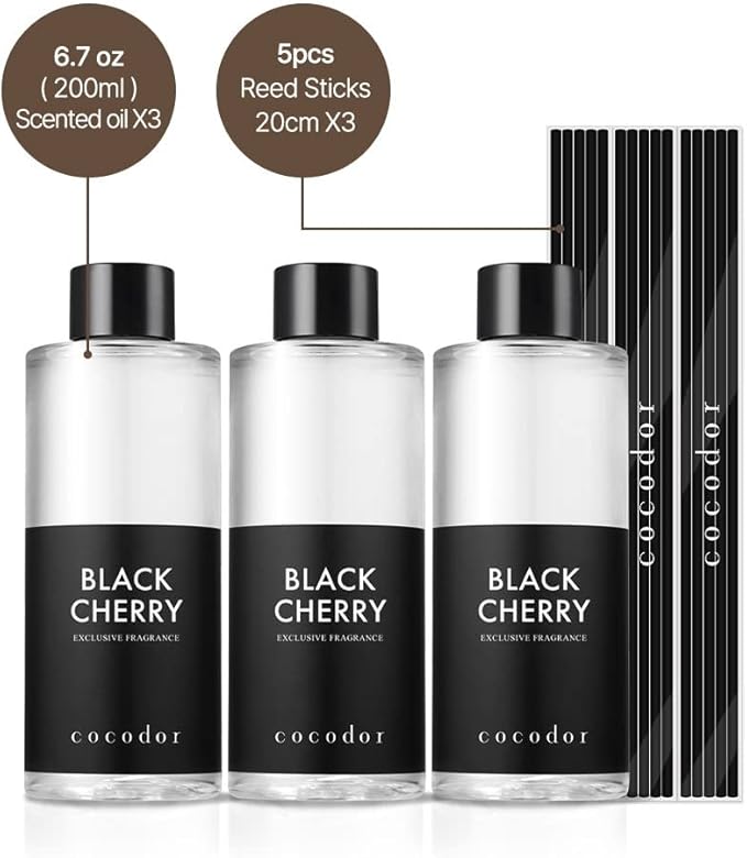 COCODOR Reed Diffuser Oil Refill/Refreshing Air/6.7oz(200ml)/3 Pack/Aroma Therapy, Home Fragrance, Scented Oils, Oils for Reed Diffuser, Office Décor, Decoration