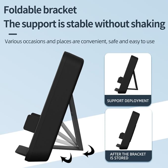IHAO Multifunctional Alarm Clock with Wireless Charging for Phone 15W Fast Charger Large LED Display Temperature Phone Bracket for Bedside & Desk-W5 White