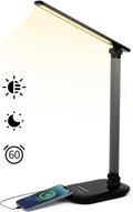 LED Desk Lamp, Black, Rectangular, Tabletop, Indoor, LED, USB Charging, Eye Care, 5 Color Modes, 5 Brightness Levels, 1H Timer, Night Light, Foldable Design