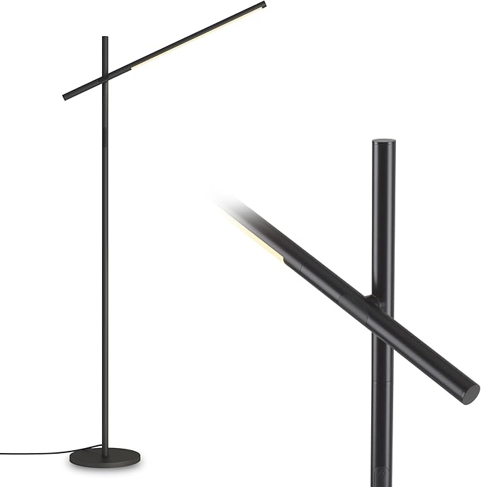 Tubicen Rotatable Corner Floor Lamp Triple-Joint 190° Arm 330° Head Rotation Standing Lamp 3 Color 4-Stage Touch Dimmable Modern LED Corner Floor Lamp for Bedroom Office Living Room Bedside Work