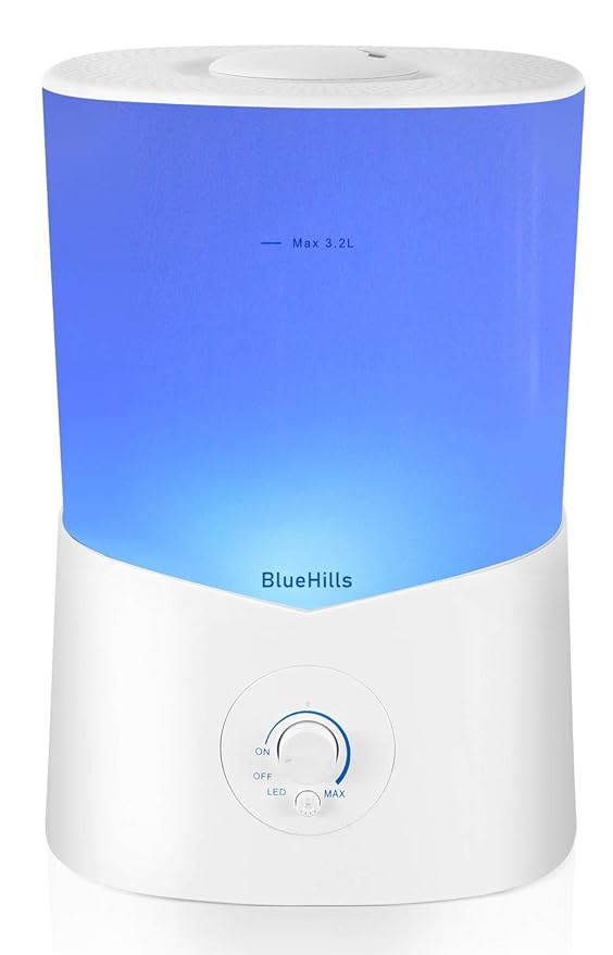 BlueHills Premium Large 4000 ML, 2000 ML, and 3000 ML XL Essential Oil Diffusers Humidifier Combo Set of 3 for Large Room Home with Décor LED Lights Great Gift –Dark Wood Grain and White Diffuser.