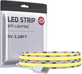 BTF-LIGHTING FCOB USB Powered Warm White 2700K COB LED Strip Lights 3.28FT 320LEDs 5V 8mm Width 90+ High CRI Ultra Bright Flexible Light for 3D Printer TV Backlight Display Cabinet PC DIY Decor