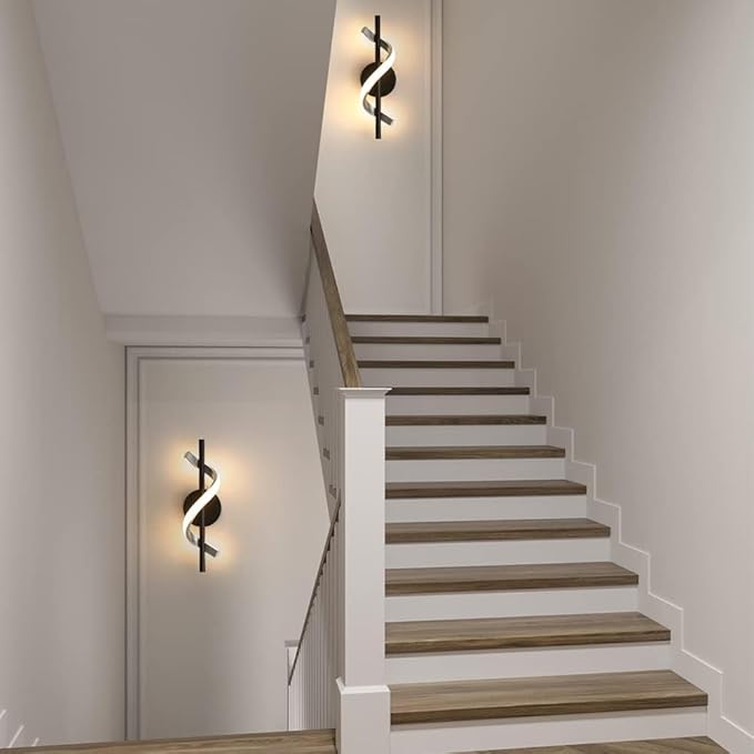 Modern Wall Sconces Set of 2, 9W Hardwired Wall Lighting Fixture Lamps LED Aluminum Wall Lamps for Bedroom Living Room Hallway Hotel Indoor (Warm White)