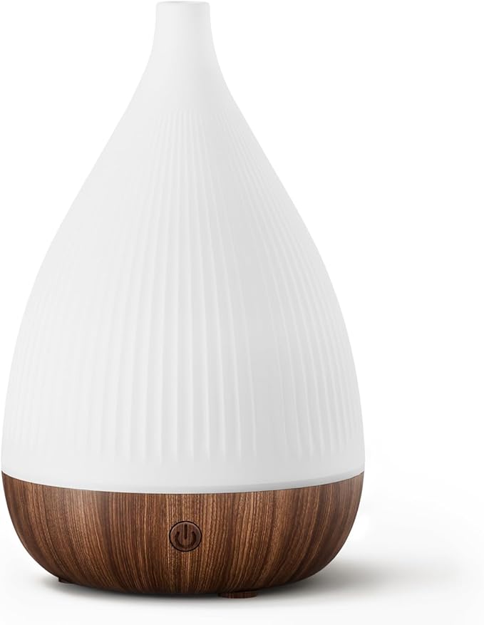Ultrasonic Essential Oil Diffuser, Home Fragrance Aroma Diffuser with Auto Shut-Off, 8-Color Night Light & Ultra-Quiet Operation, BPA-Free Portable Aromatherapy Humidifier for Home (Dark)