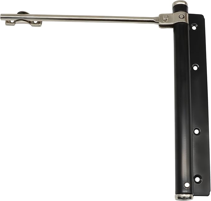 Automatic Door Closer, 150° Opening Angle Spring Self Closing Hinges Stainless Steel Soft Close Auto, Adjustable Catch Speed Latches for Commercial and Residential, Black