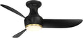 Corona Smart Indoor and Outdoor 3-Blade Flush Mount Ceiling Fan 44in Satin Brass Black 3500K LED Light Kit and Remote Control works with Alexa, Google Assistant, Samsung Things, and iOS or Android App