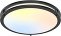 18inch LED Flush Mount Ceiling Light, 5600lm Bright Dimmable Black Ceiling Light Fixture, (2700K/3000K/3500K/4000K/5000K Adjustable) Adjusted, Modern Kitchen Lights for Living Room Bedroom, 1-Pack