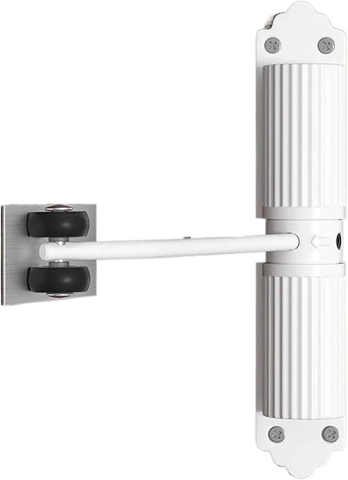 Automatic Adjustable Closer Surface Mounted Heavy Duty Safety Spring for Interior Exterior Door 1 Set(20-60KG Black)