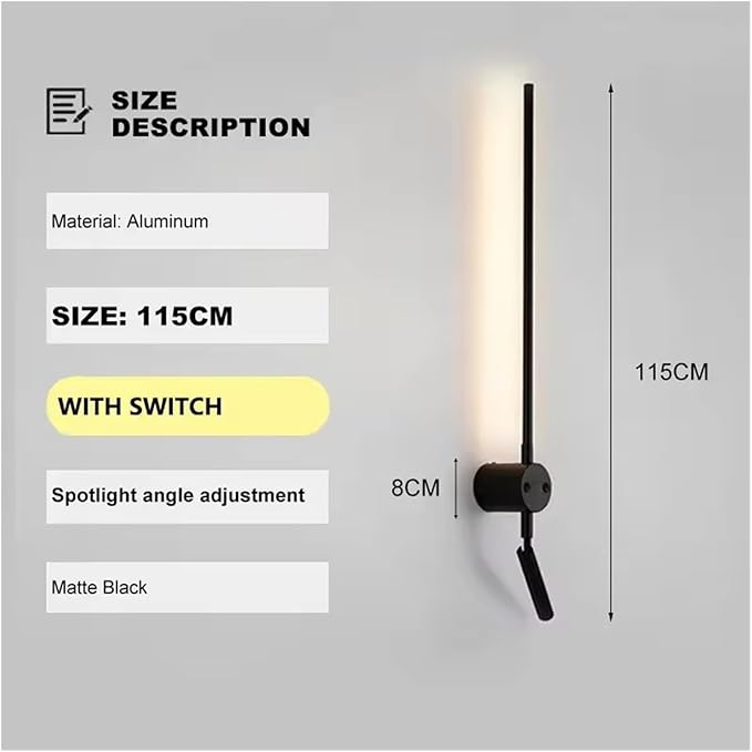 Minimalist Lines LED Wall Lamp Bedroom Decoration Indoor Living Room Fixture Black Wall Lights Stair Hallway Background Sconces,for Home Decor