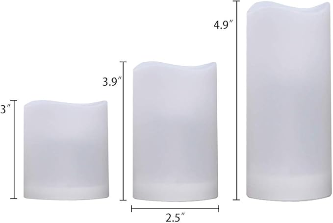 Remote Control Rechargeable Flameless LED Candle Light, Outdoor/Indoor Color Changing Plastic Candle, 3 Pack…