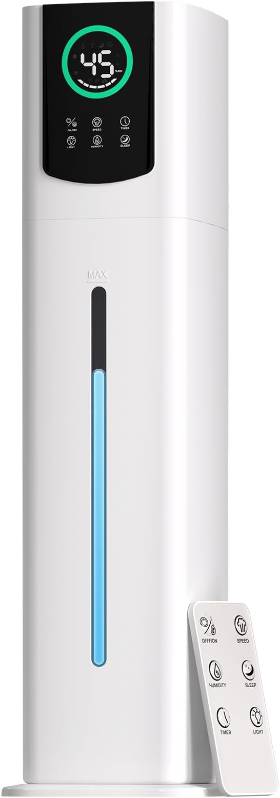 AreShark 2.4 Gal/9L Humidifier for Bedroom, Large Room 500ft², Cool Mist Air Humidifiers with 75H Runtime, Humidity Setting, Easy to Clean, Top Fill, 30dB Quiet, for Plants, Adults, Nursery, Kids