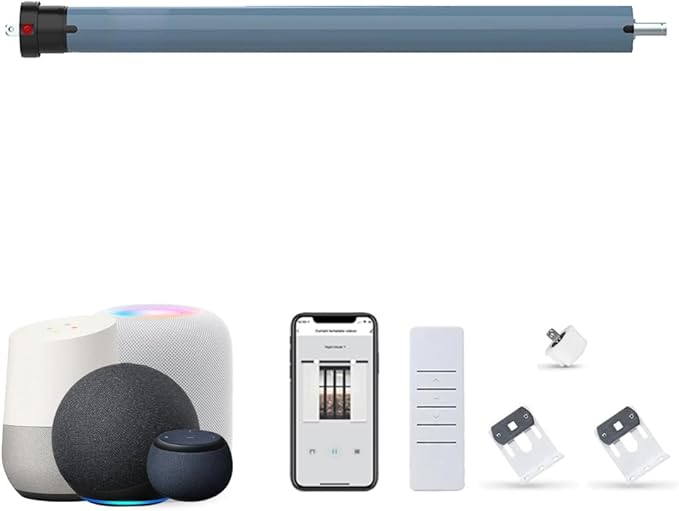Matter Over WiFi Smart Roller Shade Motor, Φ45mm AC 120V Electric Blind Motor, Works with HomeKit, Alexa, Google Home, SmartThings (50N.m Torque for Φ60mm（2-3/8"） Octagonal Tube)