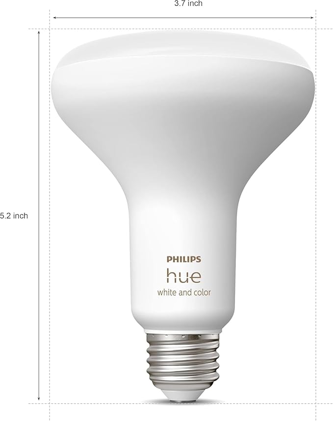 Philips Hue Smart 85W BR30 LED Bulb- White and Color Ambiance Color-Changing Light- 1 Pack- 1200LM- E26 - Indoor - Control with Hue App- Works with Alexa, Google Assistant and Apple Homekit