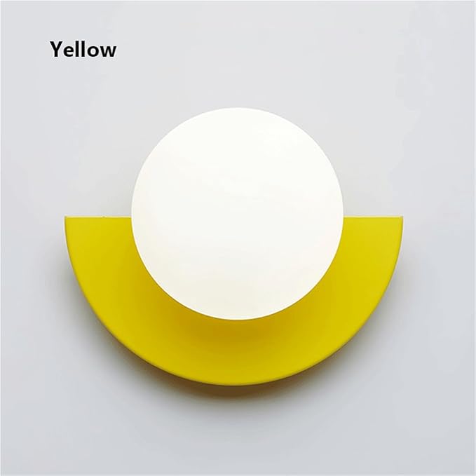 Bedside LED Macaron Room Wall Lamp Minimalist LivingRoom Background Decoration Sconce Colorful Lighting(Yellow)