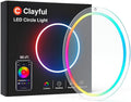 Smart RGBICW LED Circle Neon Sign– 16 Million DIY Colors RGB LED Mood Wall Sign with Bluetooth App & Inline Control, Gradient & Music Sync Modes, USB Powered Aesthetic Decor for Bedroom, Dorm