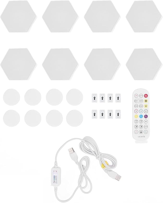 MAVIS LAVEN Hex LED Light Panels, ABS Material, Music Sync RGB, 16 Million Colors for Home Decor, Ideal for Gamer Room and Living Area