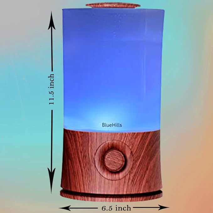BlueHills Premium Set of Two Large 1000 ML and 2000 ML XL Essential Oil Diffusers Humidifier Combo for Large Room Home with Décor LED Lights Great Gift – Value Pack of Wood Grain and Dark Wood Grain