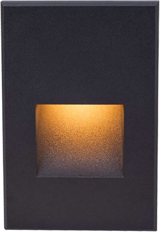 WAC Landscape Lighting, LED 12V Vertical Indoor or Outdoor Step and Wall Light Amber 1800K Built-in LED in Black