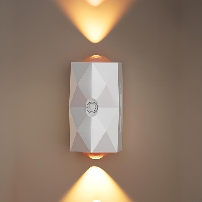 Rechargeable Motion Sensor Night Light, Magnetic RGB Color Changing LED Ambient Lighting, Compact Battery Operated Indoor Wall Light for Hallway, Stairs, Bathroom & Kids Room (USB-C)