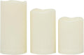 CANDLE CHOICE Waterproof Outdoor Battery Operated Flameless Candles Flickering Plastic Resin Electric LED Pillar Lights for Lantern Patio Garden Wedding Halloween Christmas Decorations 3x4”5”6” 3 Pack