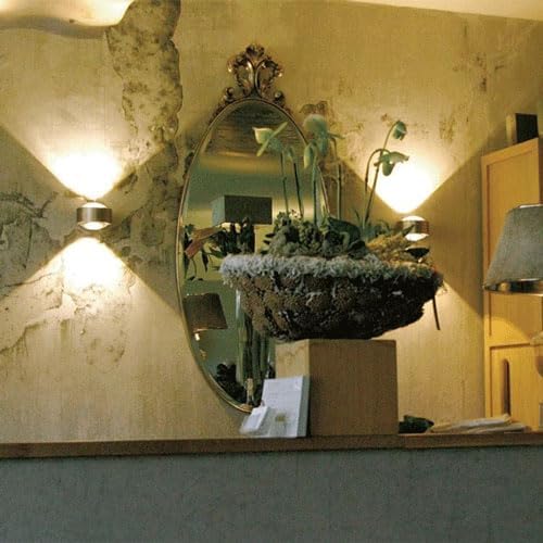 Globe Led Wall Sconce up Down Modern Wall Light Fixture 6W Aluminum Wall Washer with Glass Lens Shade, Indoor Mini Decor Lighting Fixture for Bedroom Living Room Hallway Corridor/Brushed D/4000K