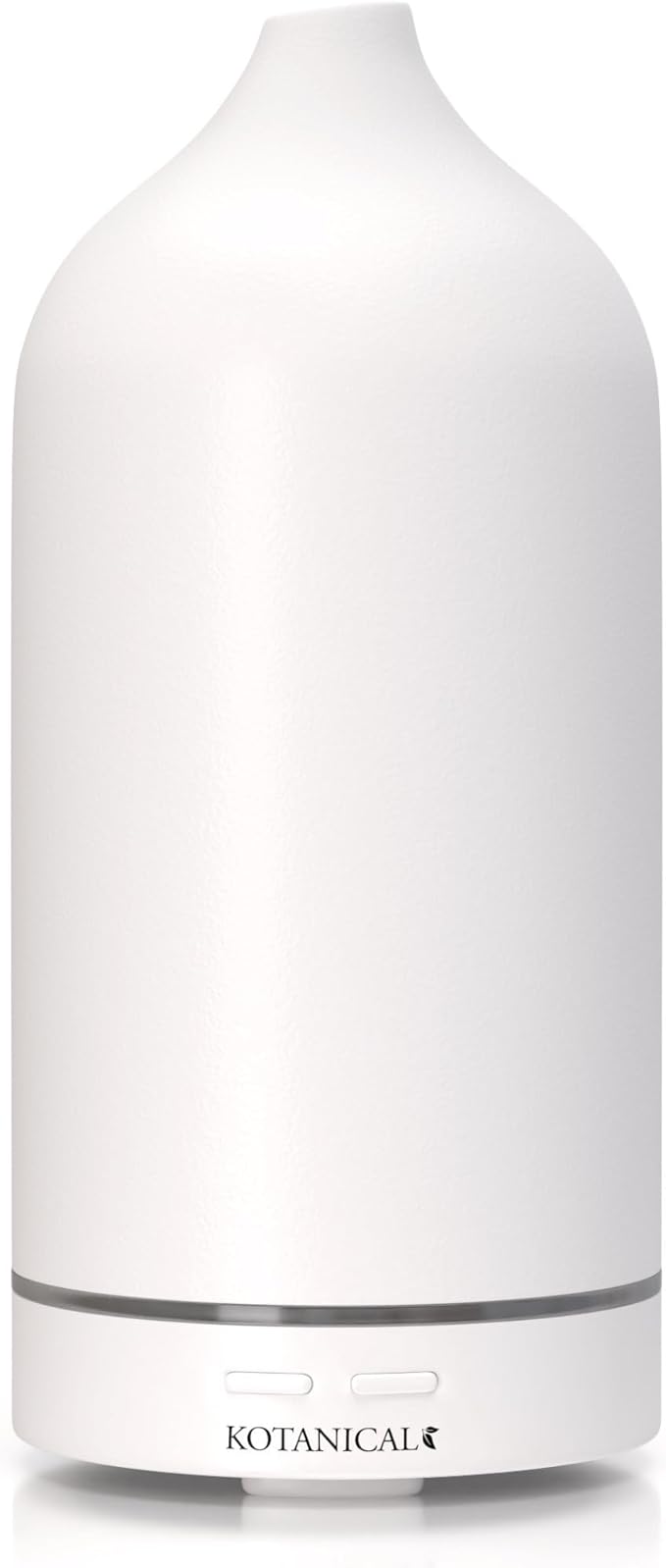 White Stone Essential Oil Diffuser – Ceramic Aromatherapy Diffuser with Ultrasonic Mist, LED Ambient Light & Auto Shut-Off for Home, Bedroom, Office