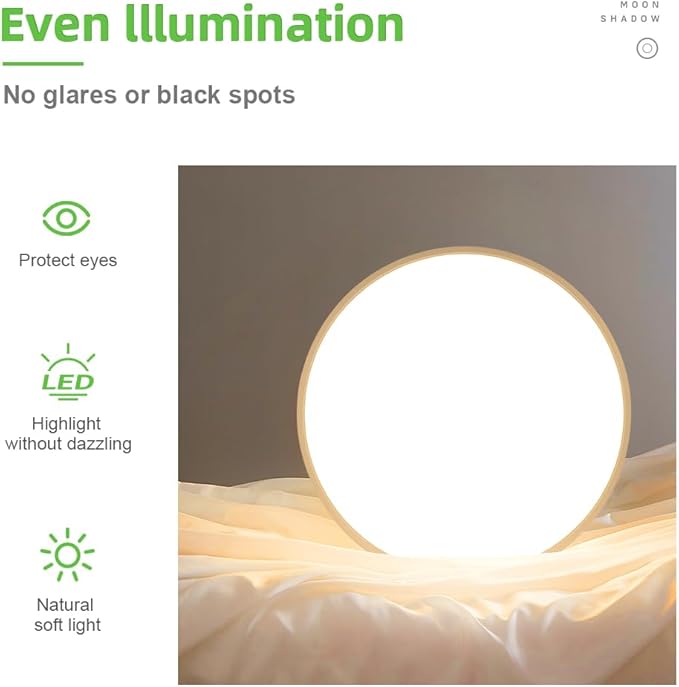 LightingWill 24 Inch LED Flush Mount Ceiling Light Fixture, 2800K Warm White, 5600LM, 45W, Flat Modern Round Lighting Fixture, 400W Equivalent White Ceiling Lamp for Kitchens, Bedrooms.etc.