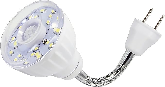 LED Motion-Activated Sensor Dusk to Dawn PIR Night Light AC Outlet Directional Flexible Rotatable 360 Socket Plug-in Wall Stairs Lamp Indoor Closet Cabinet Toilet Garage Ceiling Basement 3W 6500K