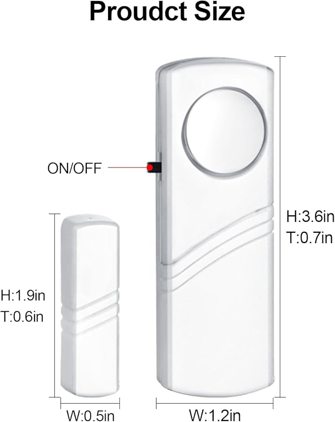 Door Window Alarm, 95DB Door Alarms for Kids Safety, Wireless Sensor Door Window Burglar Alarm-Window Pool Alarms for Home (12 Pack)