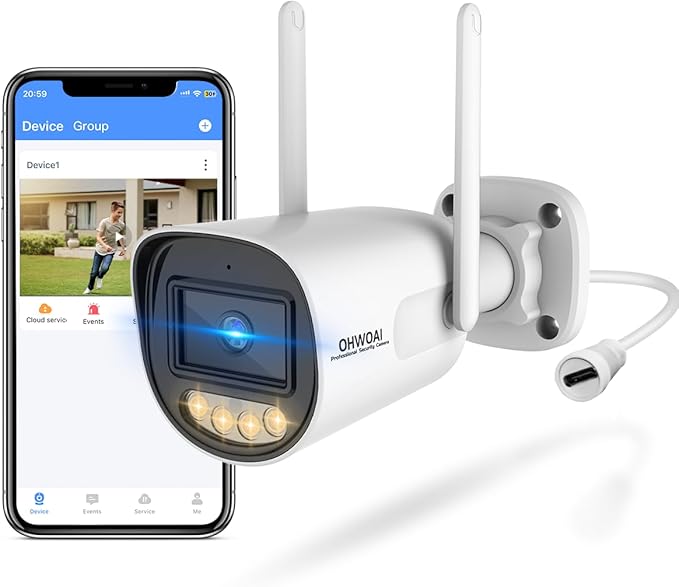 OHWOAI 《Dual Band WiFi & IP65 Waterproof》Wireless Outdoor Security Camera with Color Night Vision, Motion Detection, Remote Viewing WiFi Cameras, Home Video Surveillance