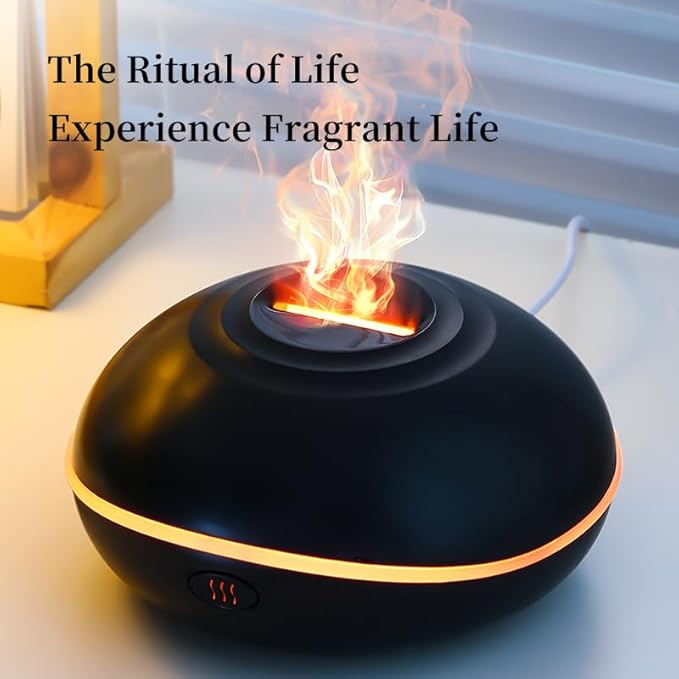 Essential Oil Diffusers Ultrasonic UFO Aromatherapy Diffuser, Ultrasonic Diffuser, Cool Mist Humidifier, 7 Colors LED Lights Changing for Home, Office, Spa 200ml (Black)