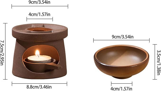 Large Capacity Essential Oil Burners Melter Aromatherapies Diffuser and Tealight Holder Set for Home Office Decors