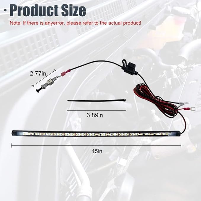 Car Under Hood LED Light Kit, 12V Waterproof Car Under Hood Work Inspection Lights, Automatic On/Off Vehicle LED Strip, Universal Auto Lights Bars for Cars, Trucks, SUVs (2835)