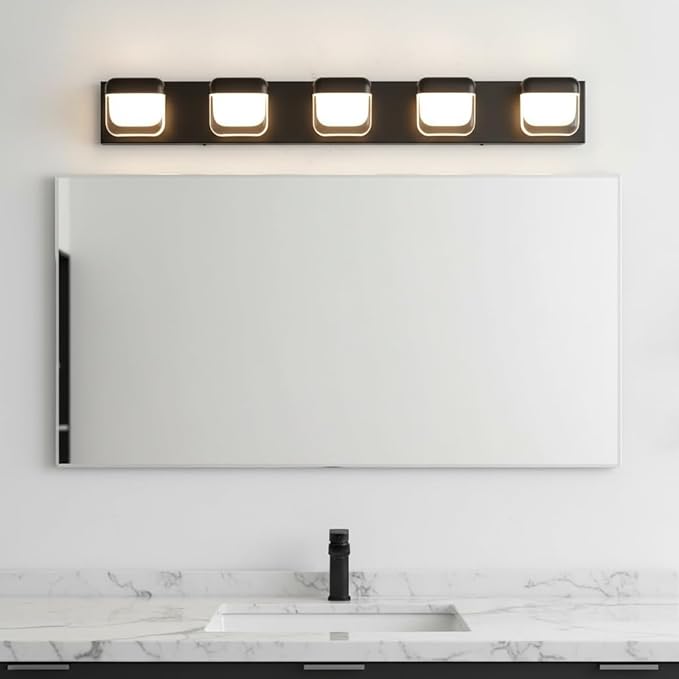 MEGAWISE 5894 LED Vanity Light, Dimmable Modern Waterproof Mirror Front Light for Bathroom, Makeup & Vanity Lighting (5 Lamps, 40, Watts)