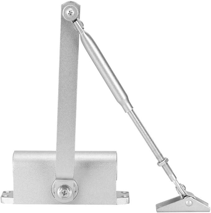 Home Adjustable Automatic Door Closer, Hydraulic Door Closer with 90 Degree Positioning, Heavy Duty Cast Aluminum and Steel Construction, Double Speed Adjustment for Closing