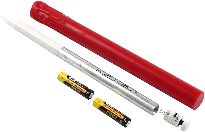 Rhytsing Red 10" Flameless Taper Candles with Timer, Battery Operated Candles, Push-Activated, Wax Drip, Warm White Light, Remote & 10 Batteries Included - Set of 5