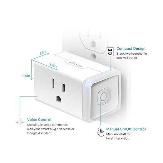 Kasa Smart Plug HS103P3, Smart Home Wi-Fi Outlet Works with Alexa, Echo, Google Home & IFTTT, No Hub Required, Remote Control,15 Amp,UL Certified, White, 3 Count (Pack of 1)