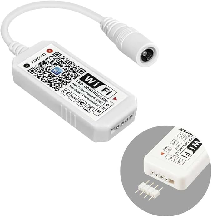 3 Pack Smart WiFi LED Controllers, RGB Led Strip Lights Wireless Control, Compatible with Alexa & Google Home & IFTTT, Free Magic Home App Control for Home Decoration TV Background Stair LED Lights