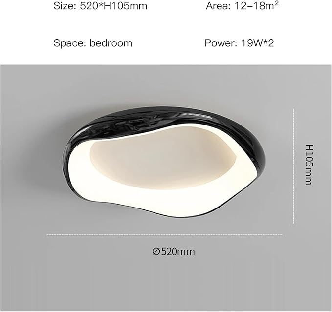 Modern Bedroom Ceiling Light Minimalist Interior Intelligent Lamp Living Room Bar Counter Home Decoration Lighting Fixture Contemporary(Black-52cm)