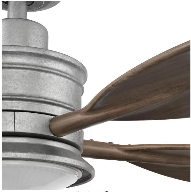 LYTIO Fallsburg 52 in. Integrated LED Indoor/Outdoor Galvanized Ceiling Fan with Light and Remote Control Included